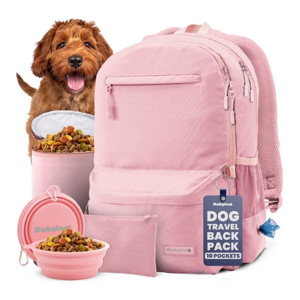 best dog travel backpack The Original Doggy Bag Backpack for Dog Supplies Dusty Pink