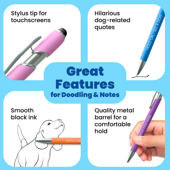 Water Bottle with Dog Bowl & Dog-Themed Stylus Pen Set