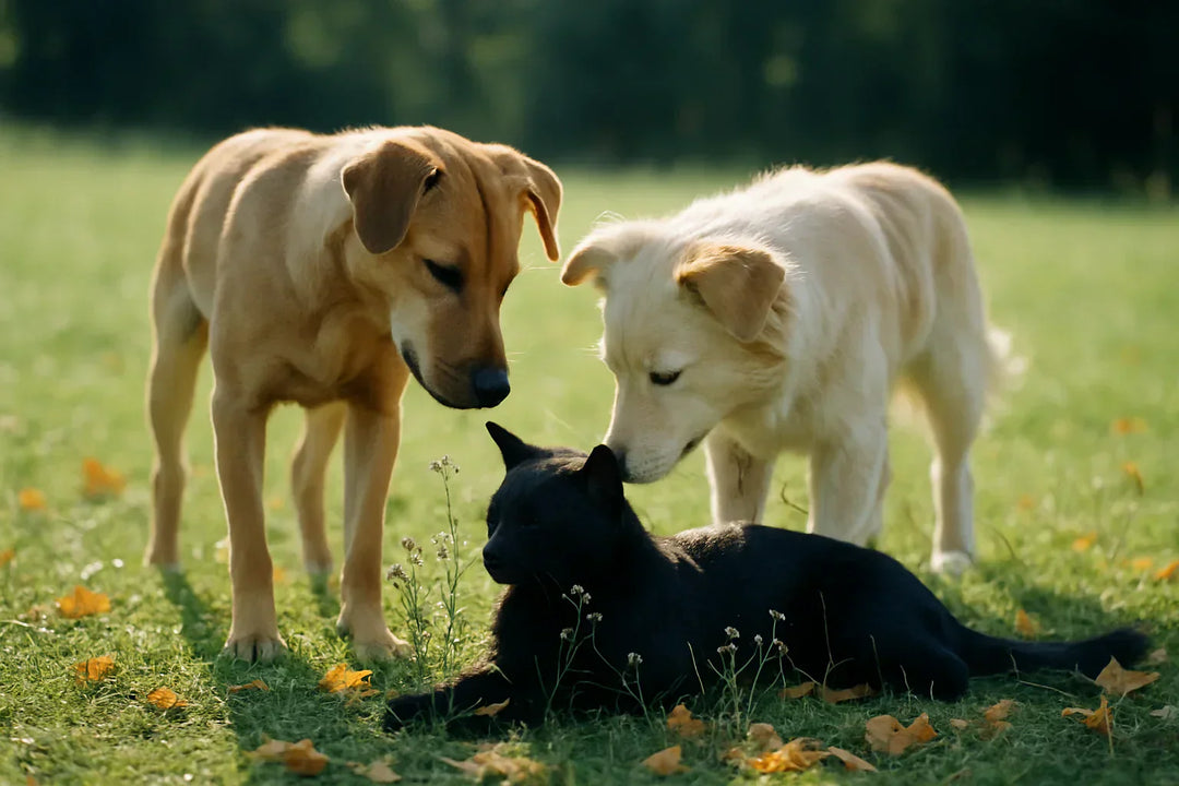 cat and dogs living together
