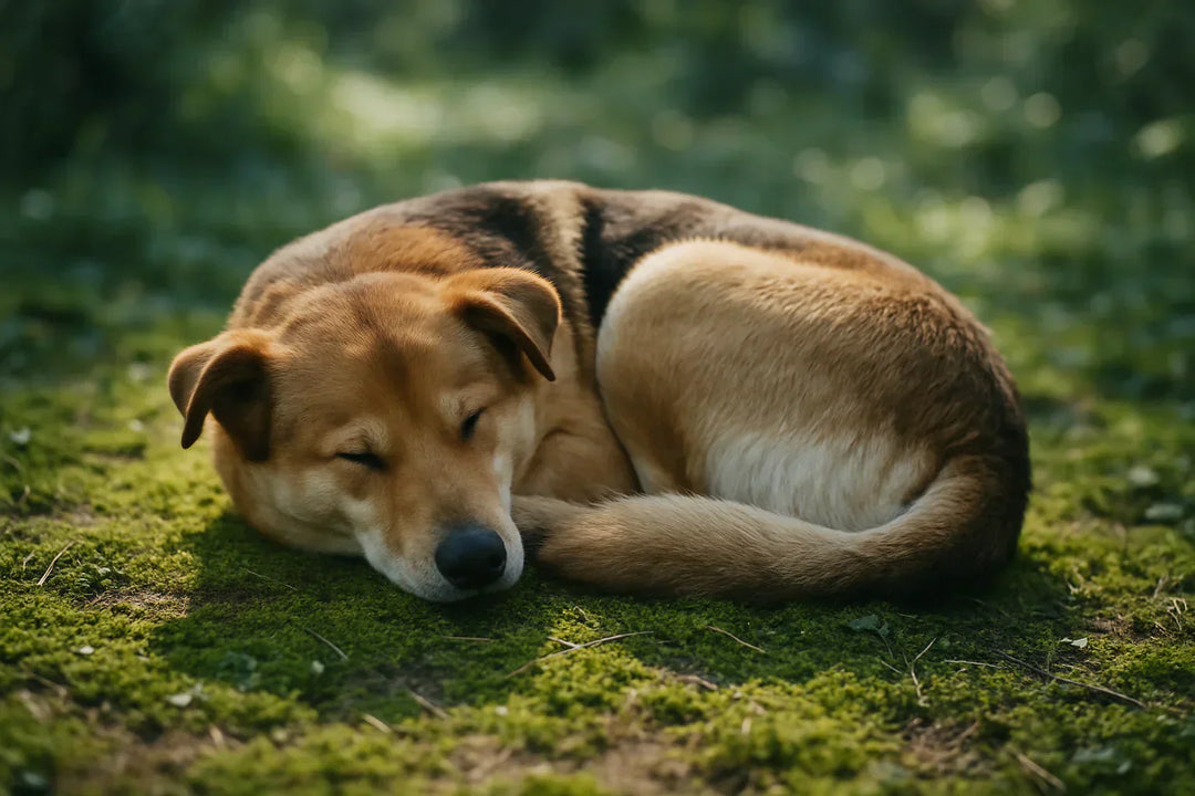 dog curling up
