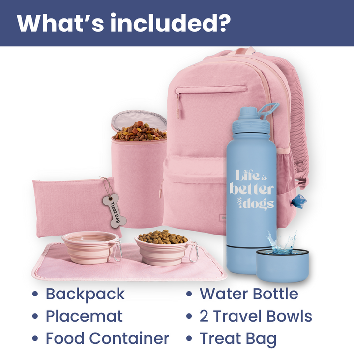 Original Doggy Bag™ Backpack & Water Bottle With Dog Bowl