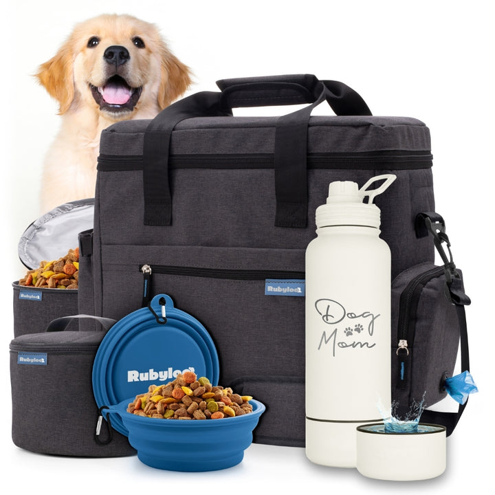 Original Doggy Bag™ & Water Bottle with Attached Dog Bowl