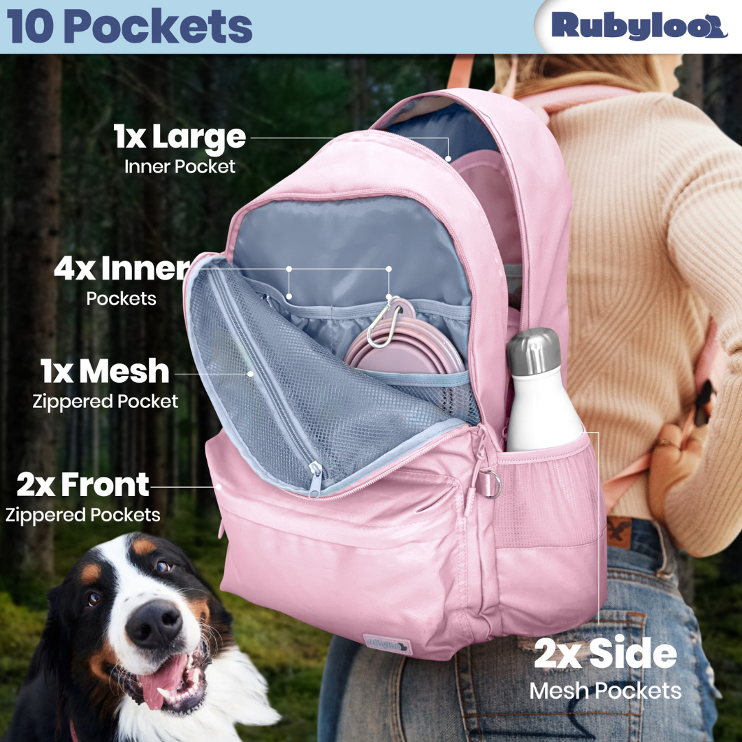 Original Doggy Bag™ Backpack & Water Bottle With Dog Bowl