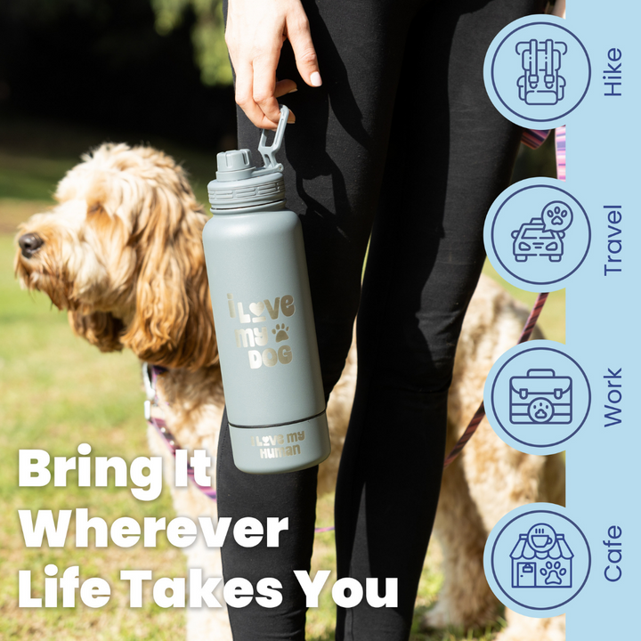 Original Doggy Bag™ Backpack & Water Bottle With Dog Bowl