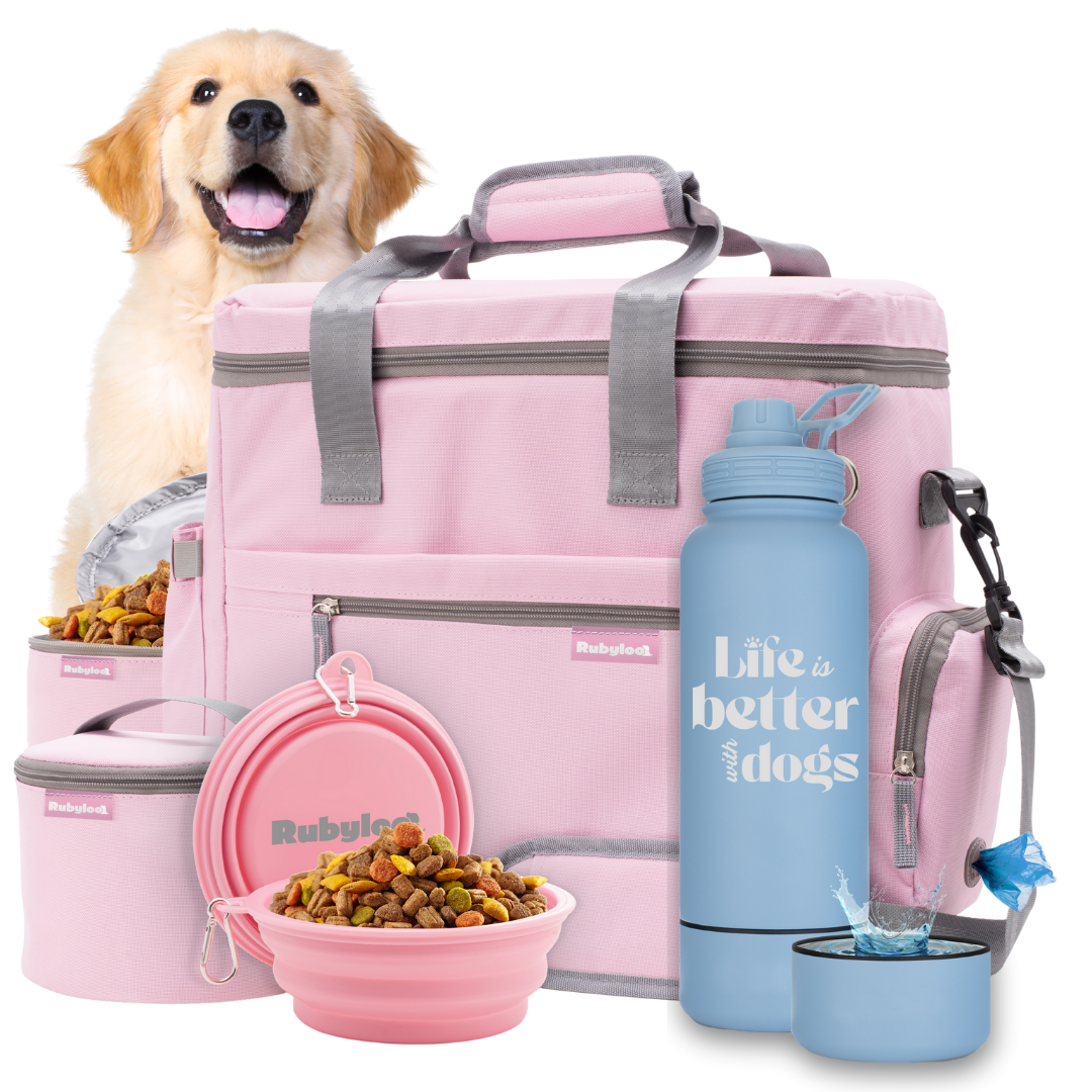 Original Doggy Bag™ & Water Bottle with Attached Dog Bowl