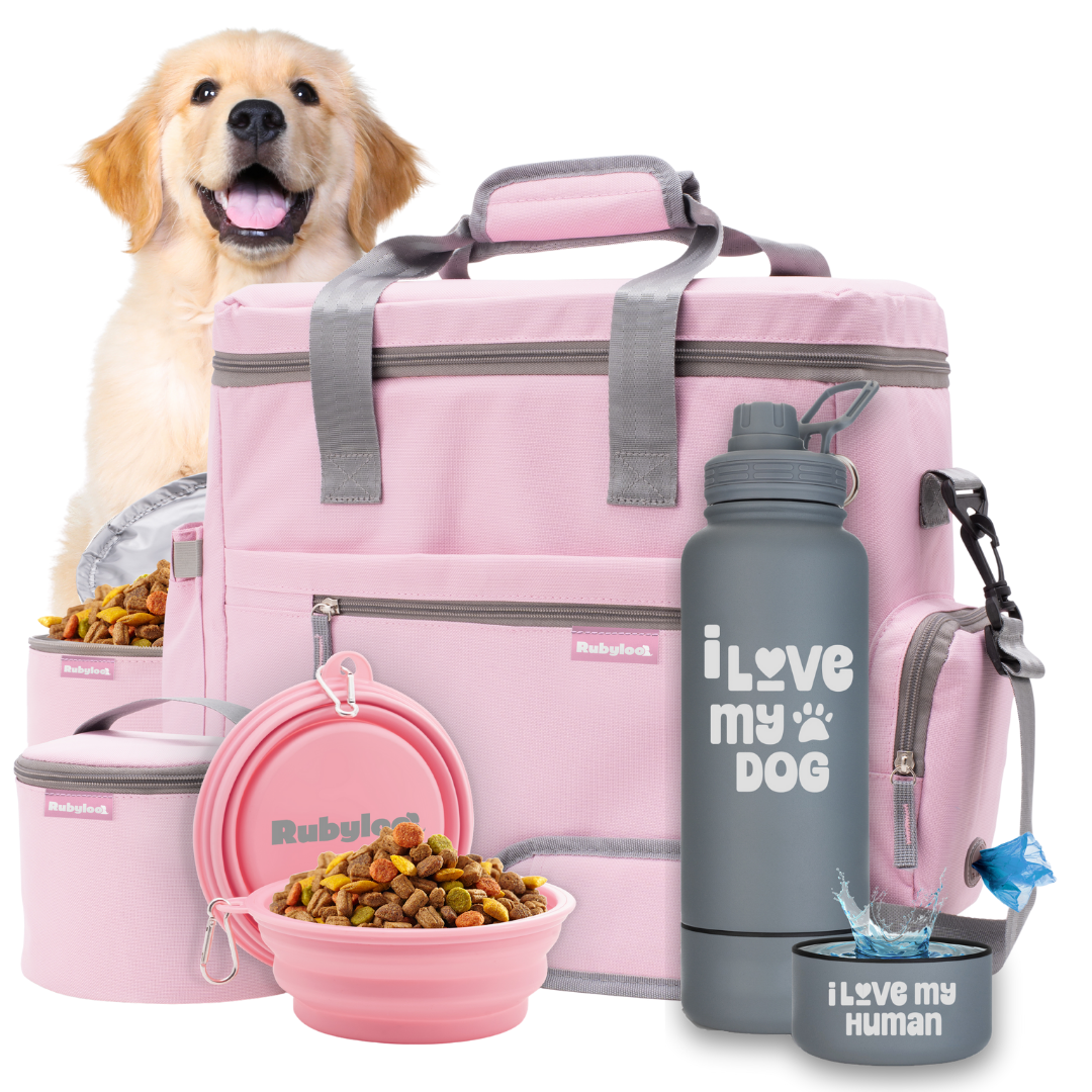 Original Doggy Bag™ & Water Bottle with Attached Dog Bowl