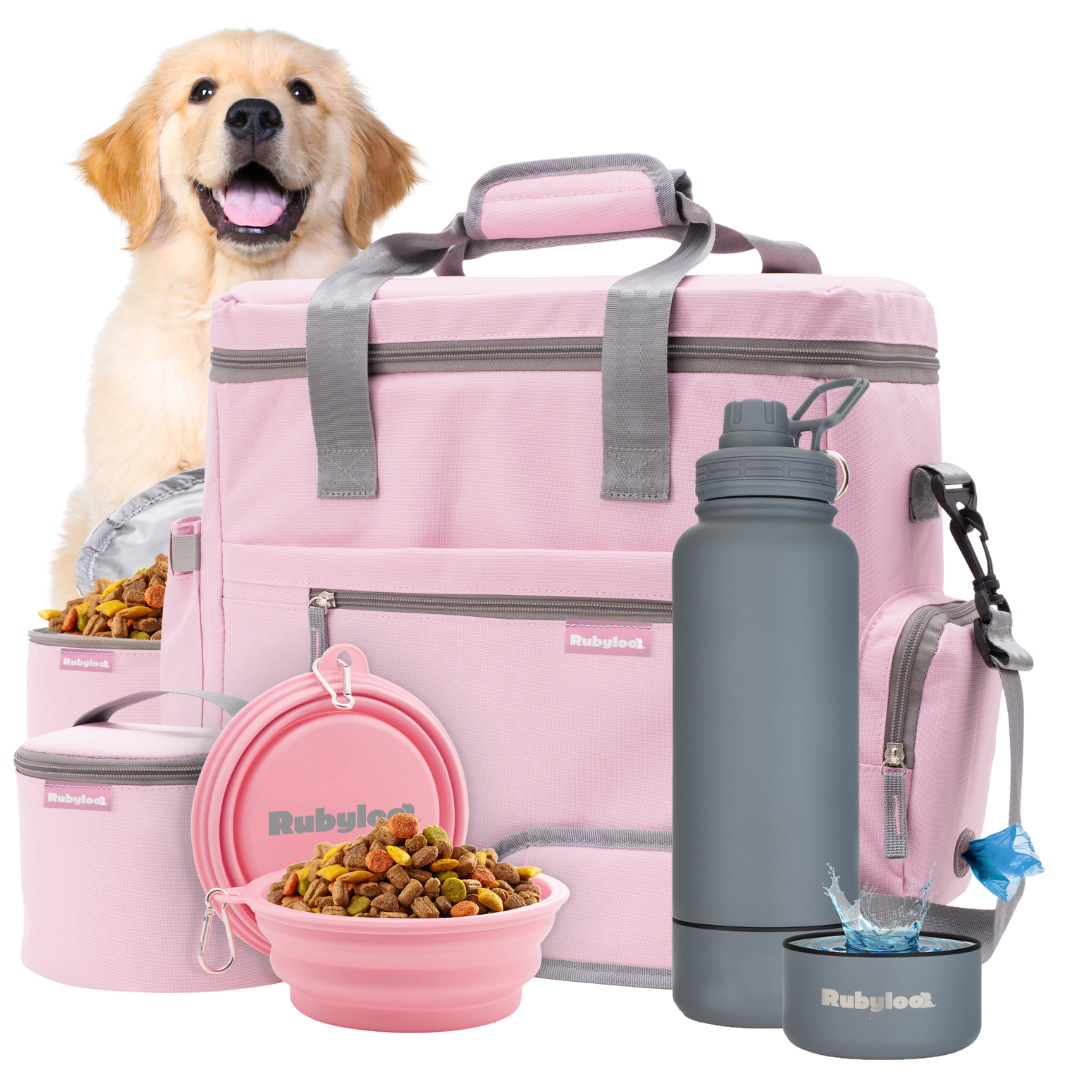 Original Doggy Bag™ & Water Bottle with Attached Dog Bowl