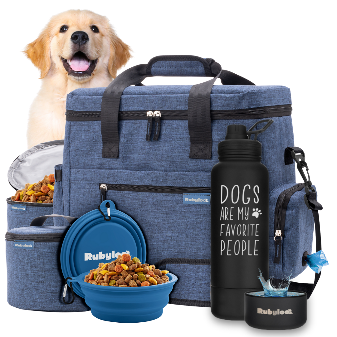 Original Doggy Bag™ & Water Bottle with Attached Dog Bowl