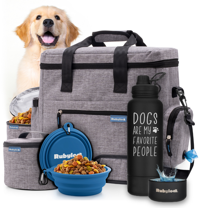 Original Doggy Bag™ & Water Bottle with Attached Dog Bowl