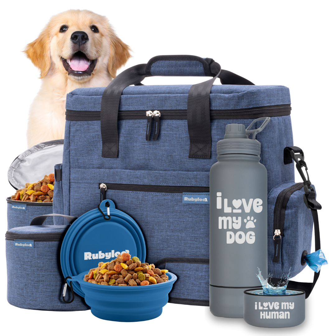 Original Doggy Bag™ & Water Bottle with Attached Dog Bowl