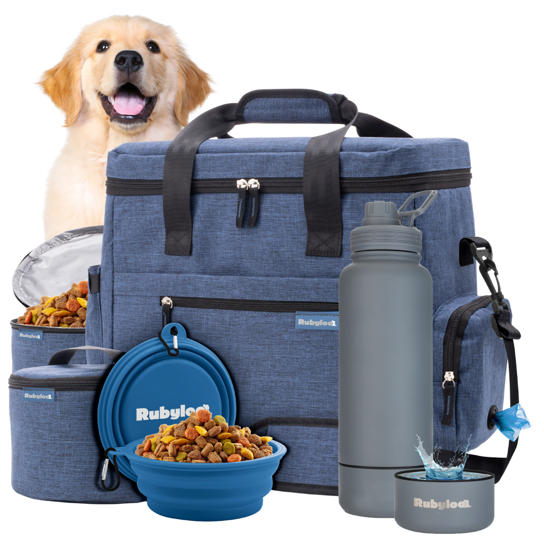 Original Doggy Bag™ & Water Bottle with Attached Dog Bowl