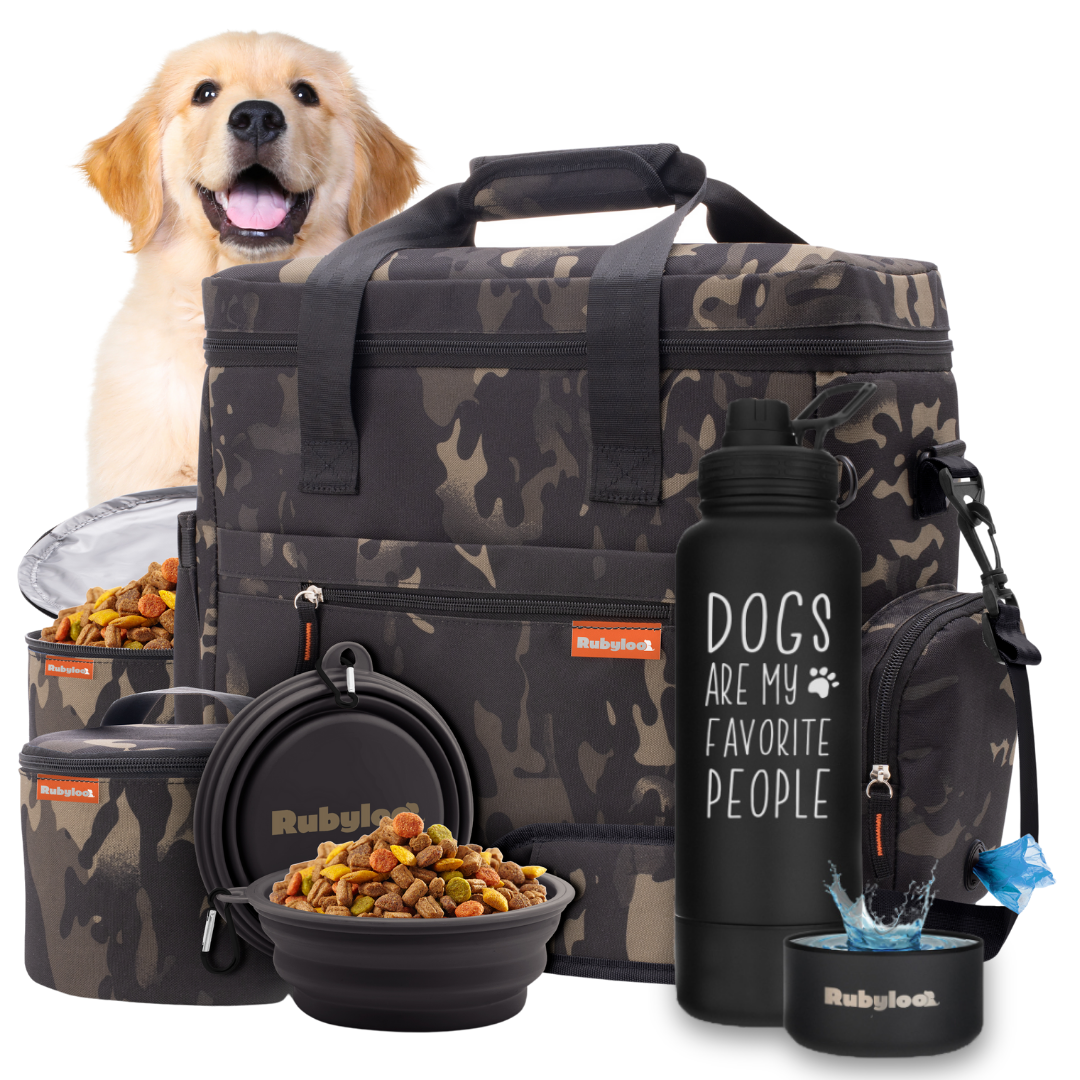 Original Doggy Bag™ & Water Bottle with Attached Dog Bowl