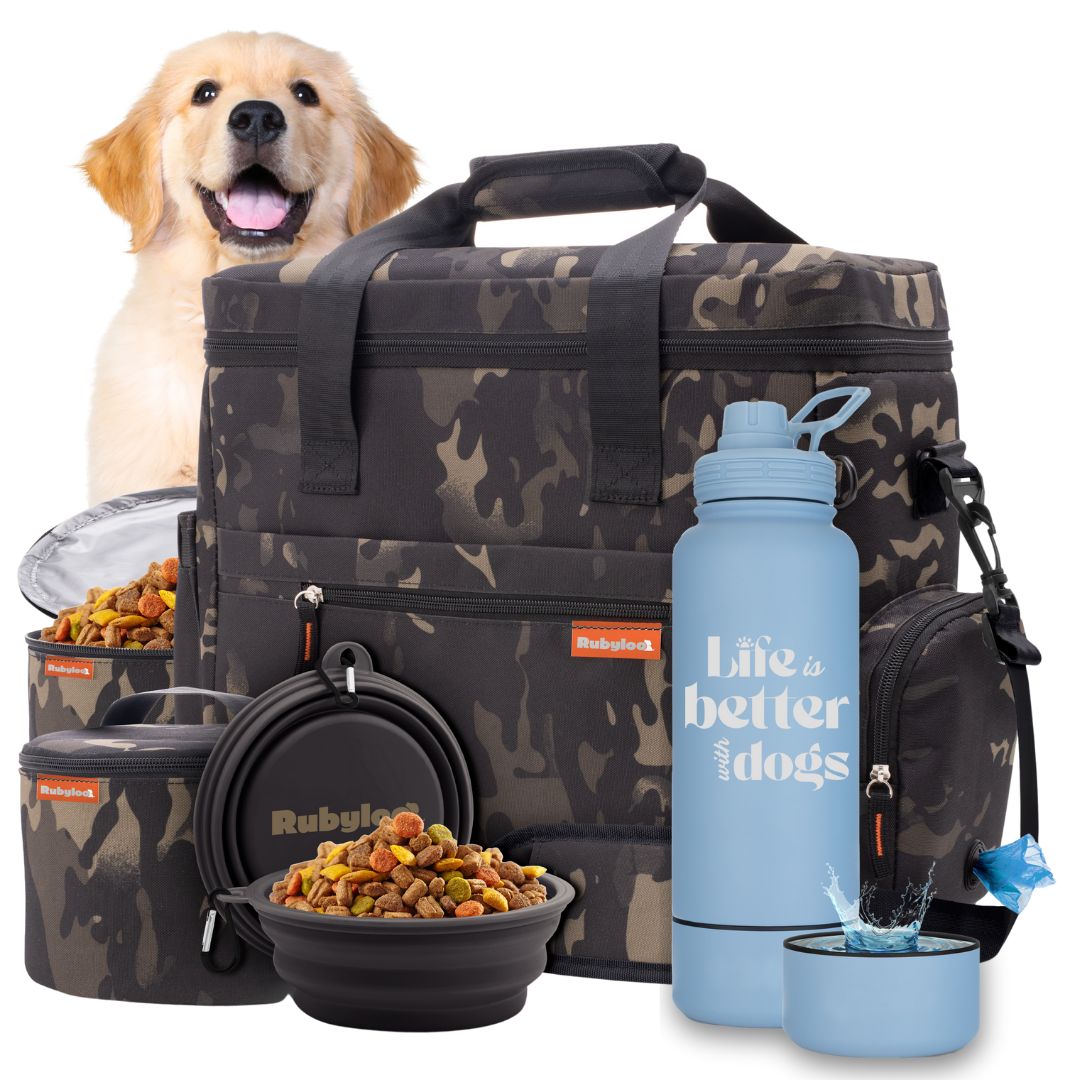 Original Doggy Bag™ & Water Bottle with Attached Dog Bowl