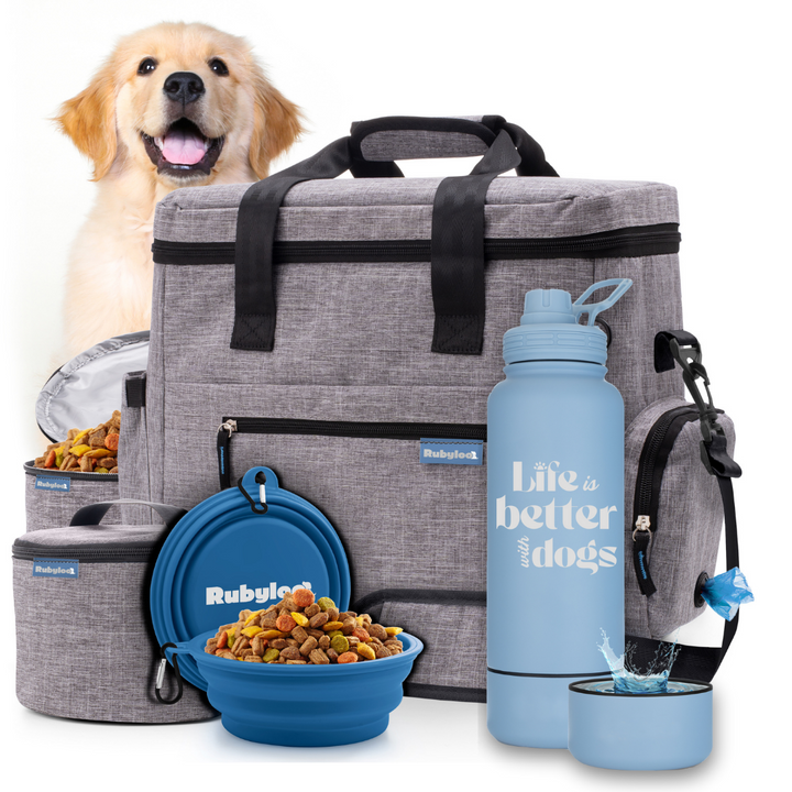 Original Doggy Bag™ & Water Bottle with Attached Dog Bowl