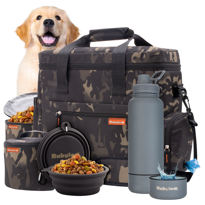 Original Doggy Bag™ & Water Bottle with Attached Dog Bowl