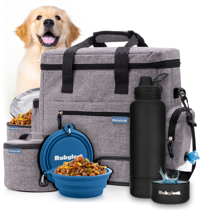 Original Doggy Bag™ & Water Bottle with Attached Dog Bowl