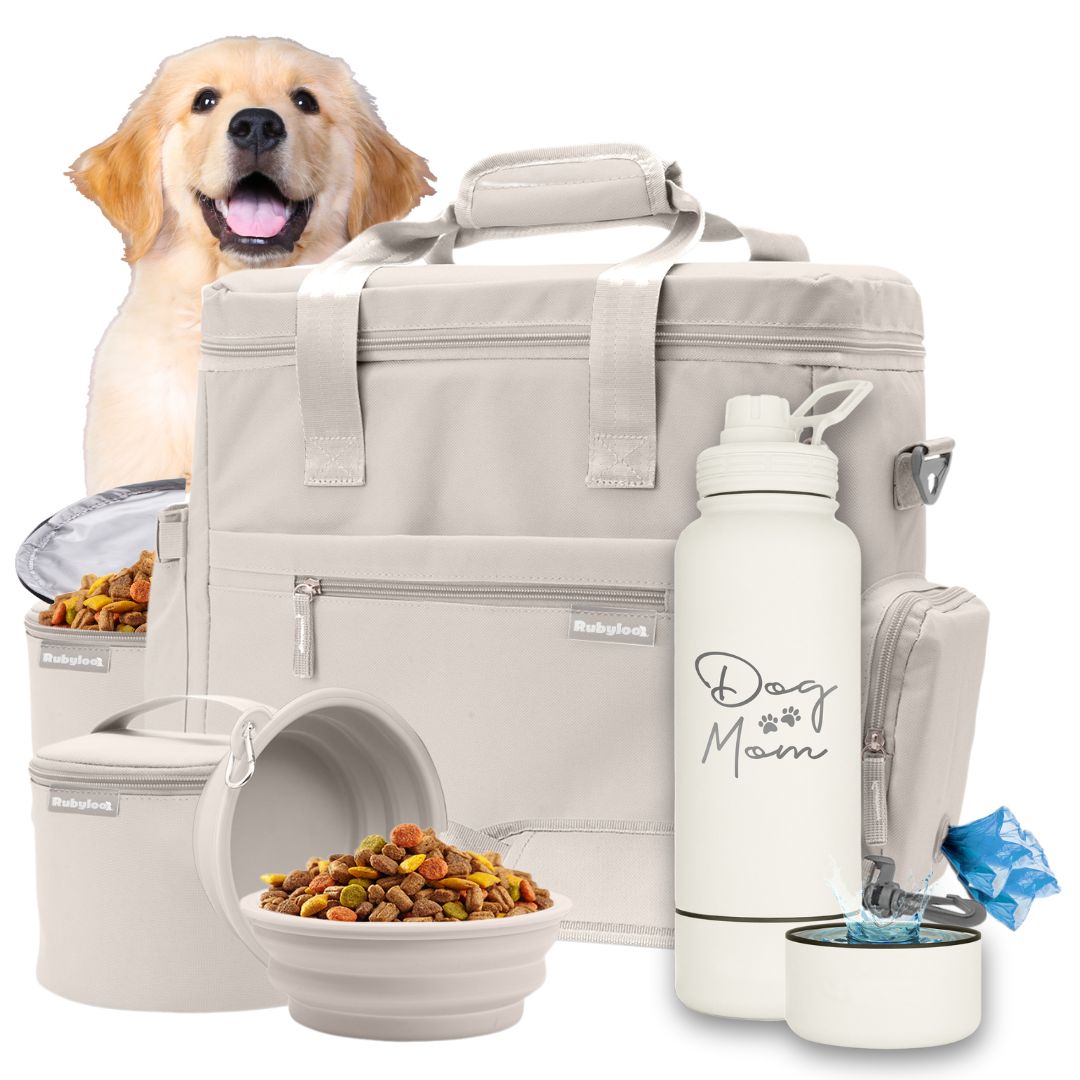 Original Doggy Bag™ & Water Bottle with Attached Dog Bowl