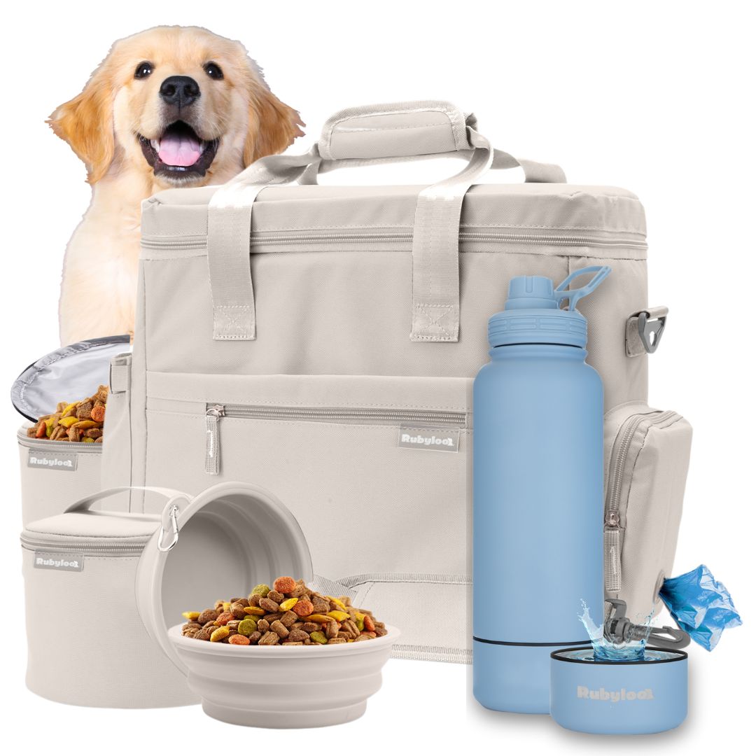 Original Doggy Bag™ & Water Bottle with Attached Dog Bowl