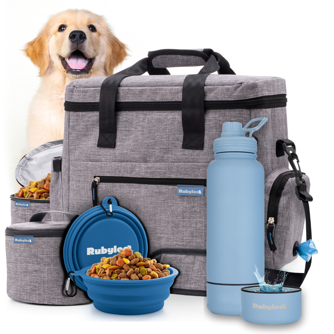 Original Doggy Bag™ & Water Bottle with Attached Dog Bowl