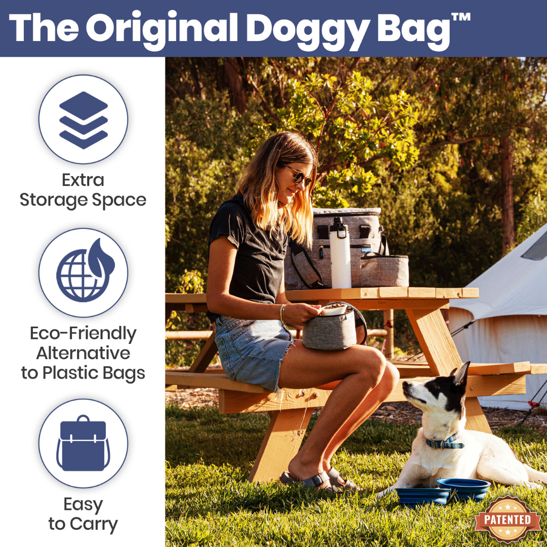 Original Doggy Bag™ & Water Bottle with Attached Dog Bowl