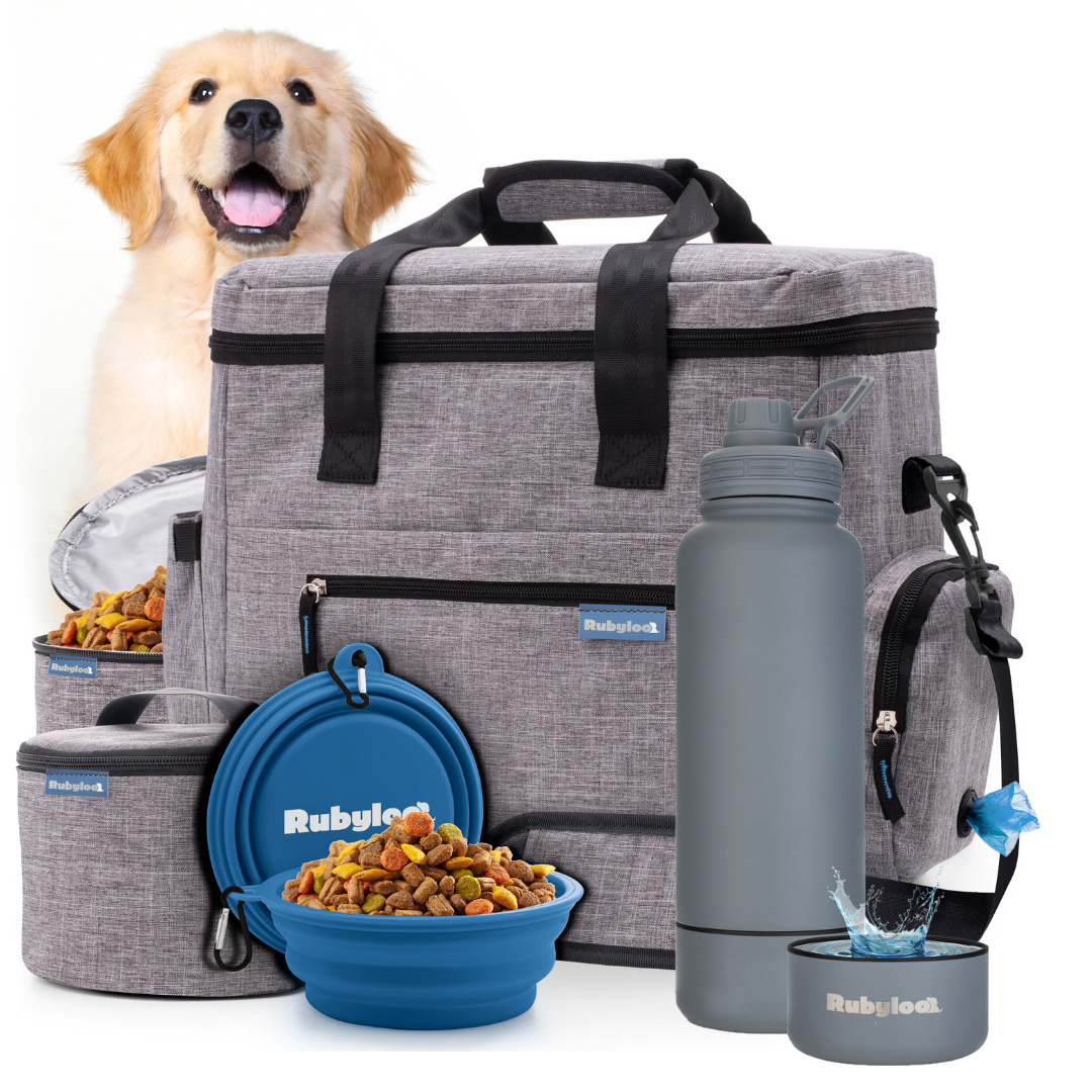 Original Doggy Bag™ & Water Bottle with Attached Dog Bowl