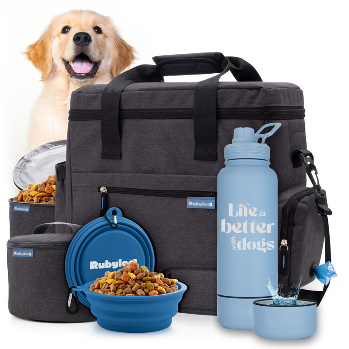 Original Doggy Bag™ & Water Bottle with Attached Dog Bowl