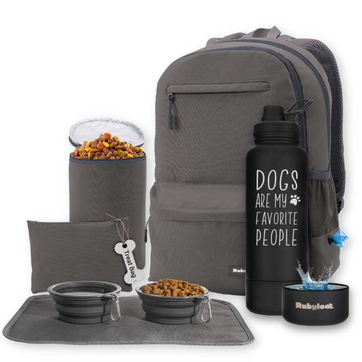 Original Doggy Bag™ Backpack & Water Bottle With Dog Bowl