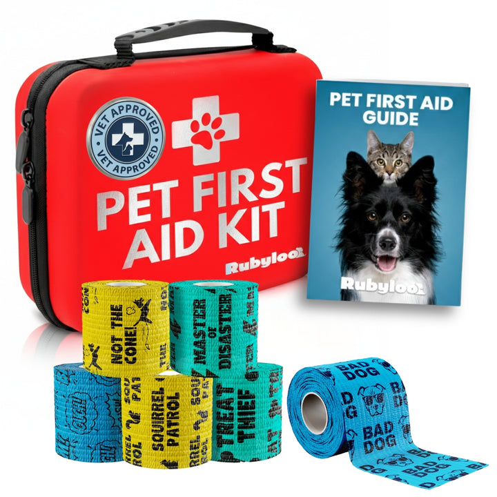 Pet First Aid Kit & Oops Wraps™ Non-Stick Wrap for Dogs
