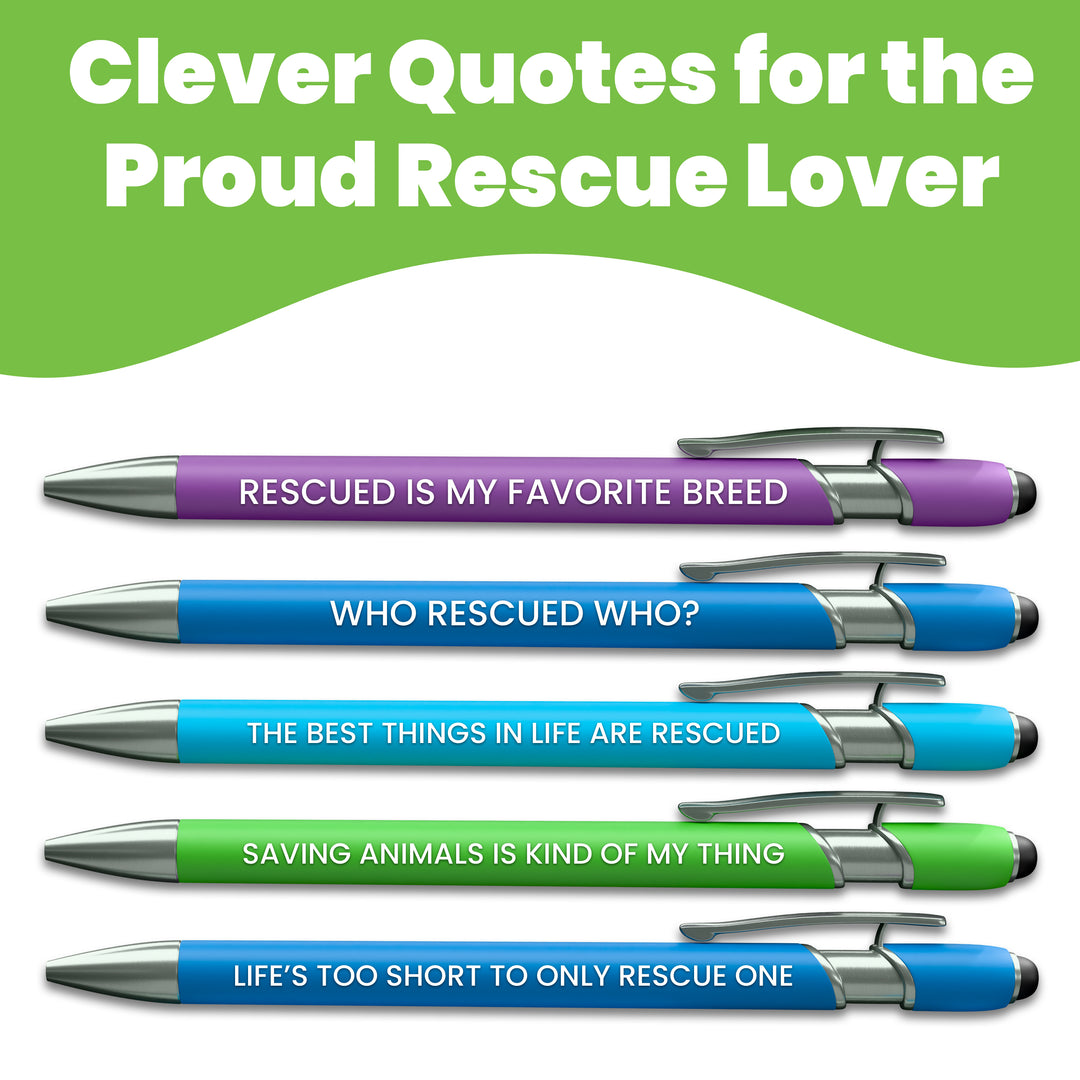 Cat & Rescue Lover Pen Set: 1 pc. Cat Lover & 1 pc. Rescue Lover