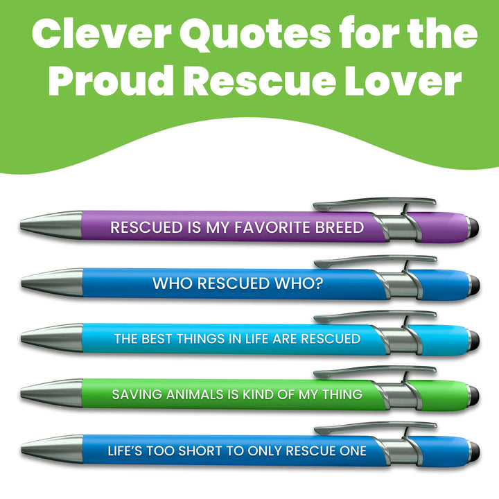 Cat & Rescue Lover Pen Set: 1 pc. Cat Lover & 1 pc. Rescue Lover