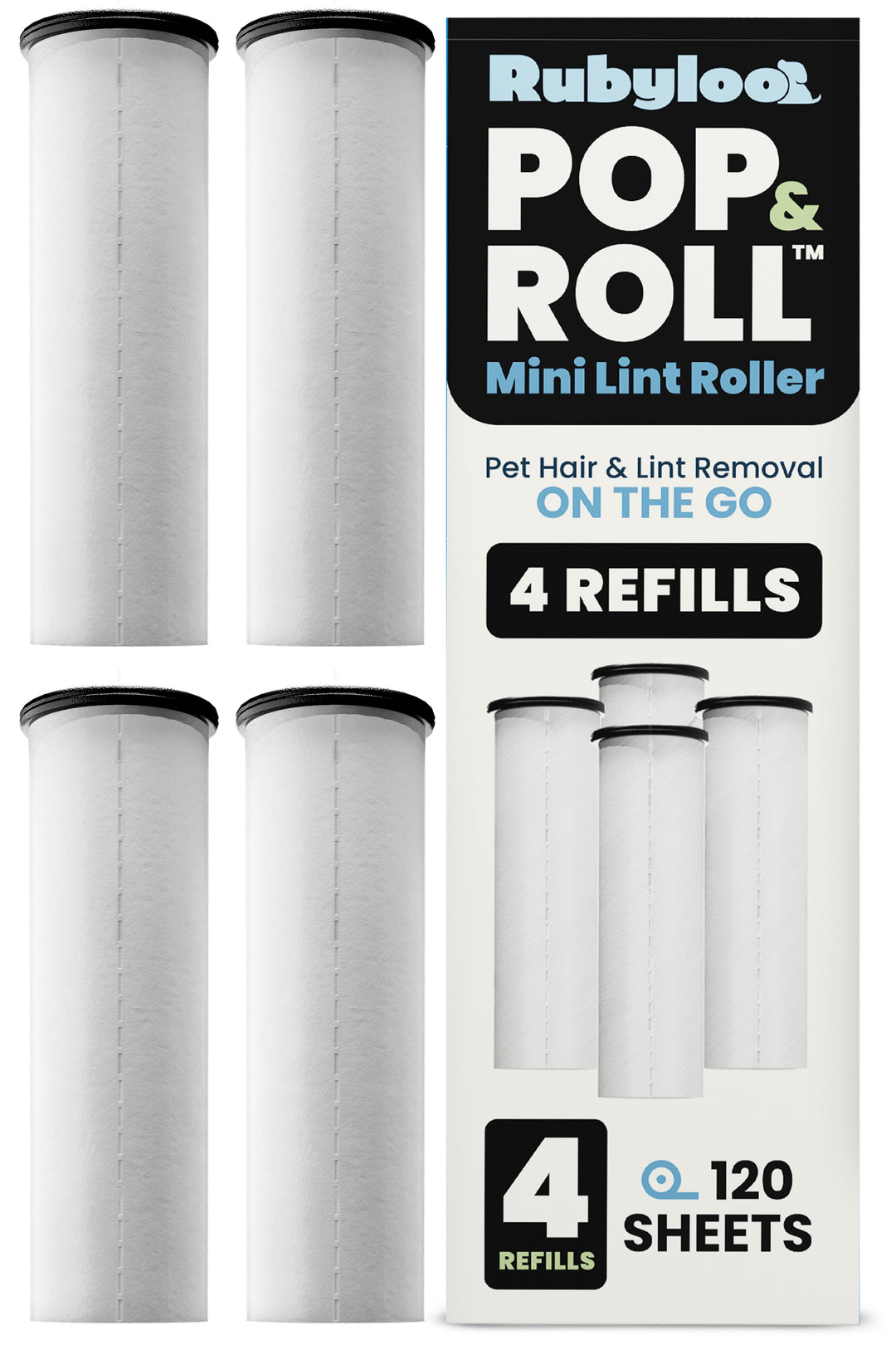 Retractable Mini Lint Roller for Pet Hair with 2 Refills
