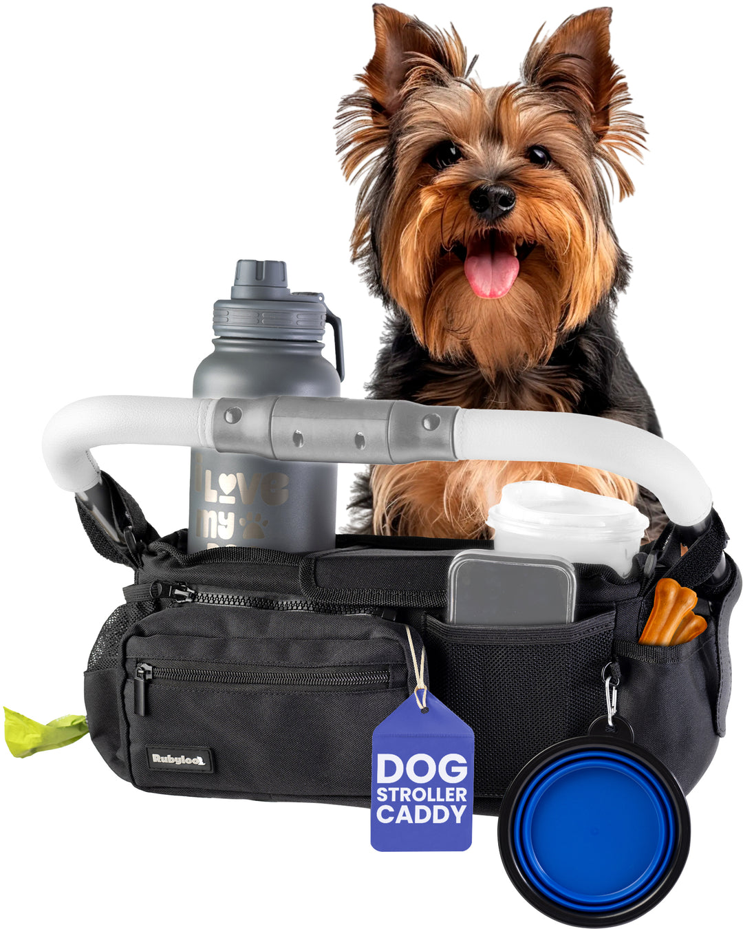 mini dog stroller Dog Stroller Caddy Organizer Black