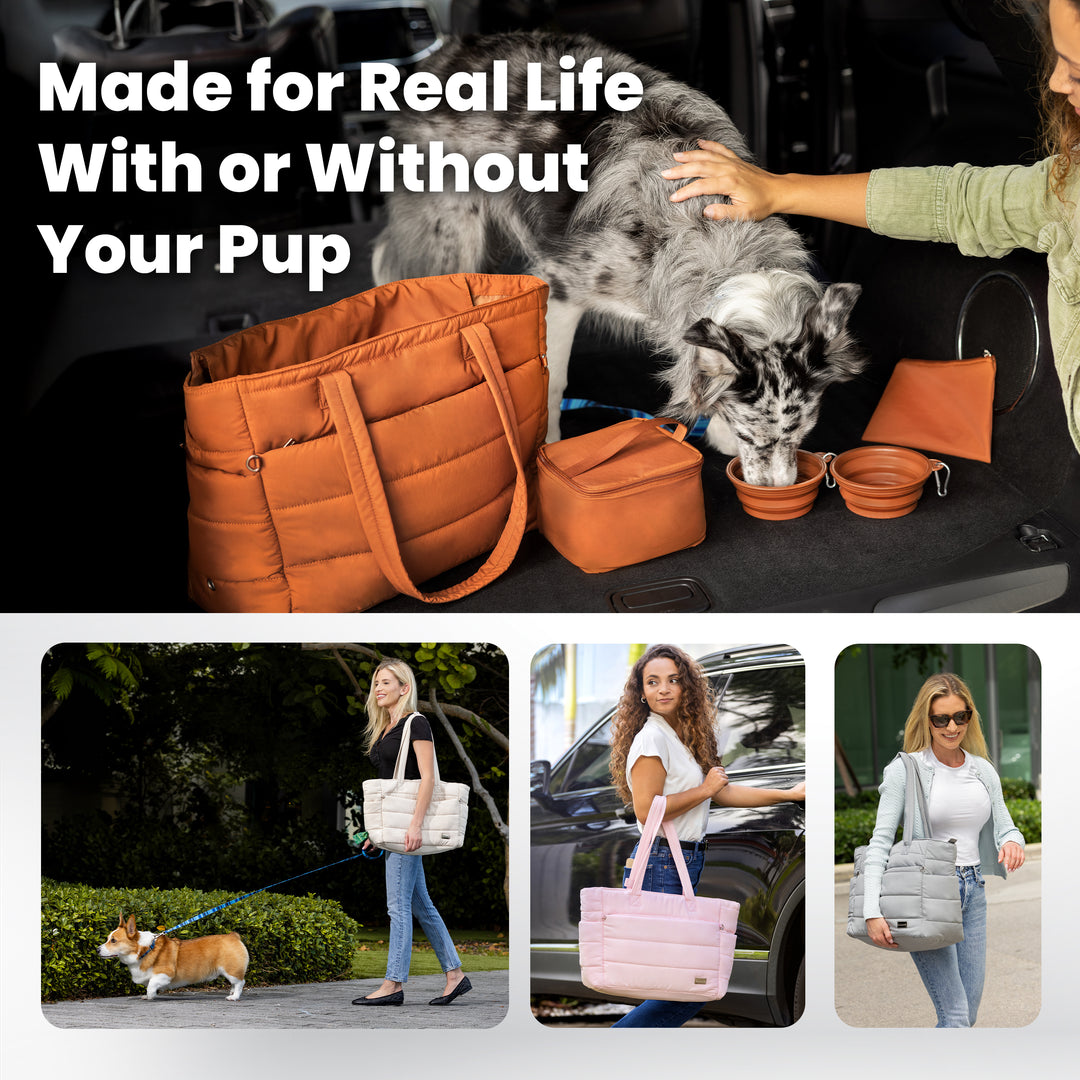 Puffer Dog Travel Bag & Mini Lint Roller for Pet Hair with 2 Refills