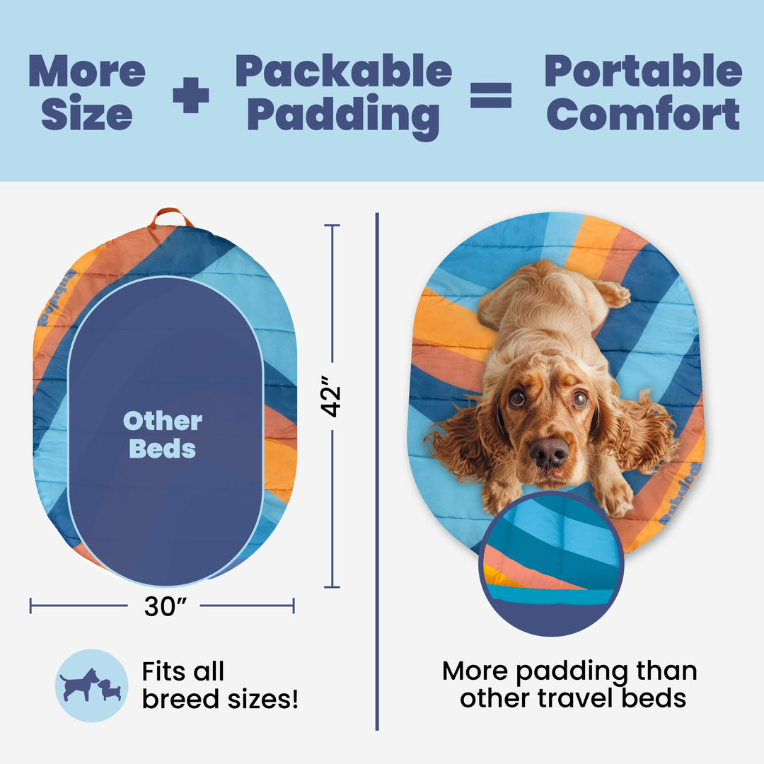 Sunydog Outdoor Dog Bed - Roll-up Travel Sleeping Pad, 33x22 Inches, Waterproof 600D Oxford Cloth With PP Cotton, Grey