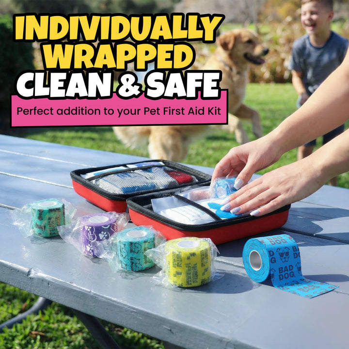 Pet First Aid Kit & Oops Wraps™ Non-Stick Wrap for Dogs