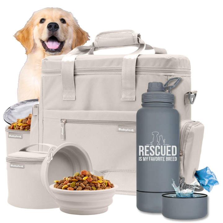 Original Doggy Bag™ & Water Bottle with Attached Dog Bowl