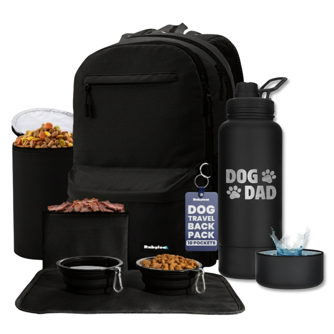 Original Doggy Bag™ Backpack & Water Bottle With Dog Bowl