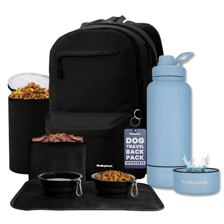 Original Doggy Bag™ Backpack & Water Bottle With Dog Bowl