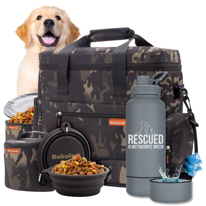 Original Doggy Bag™ & Water Bottle with Attached Dog Bowl