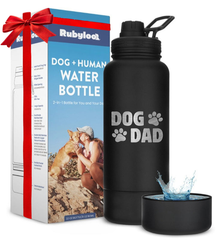 Dog + Human Water Bottle with Detachable Dog Bowl