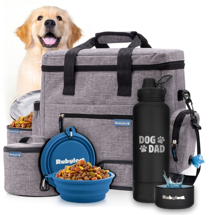 Original Doggy Bag™ & Water Bottle with Attached Dog Bowl