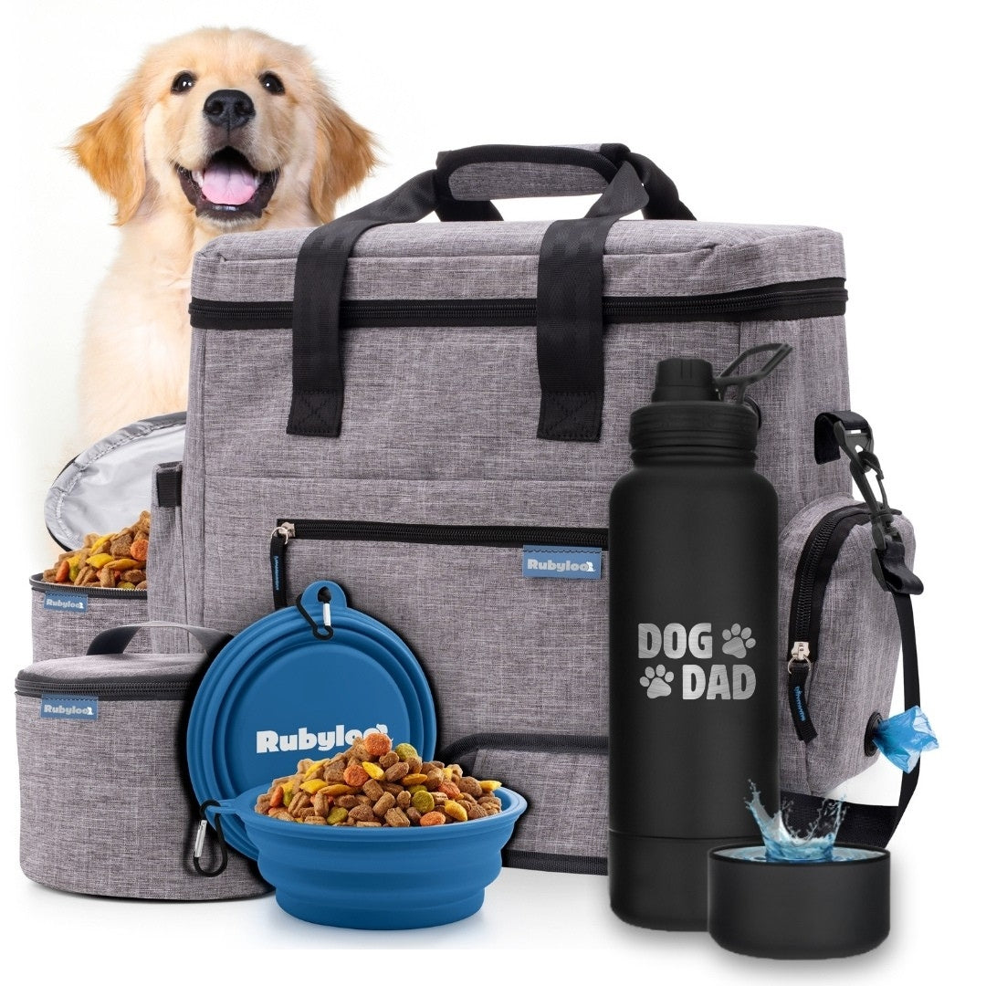 Original Doggy Bag™ & Water Bottle with Attached Dog Bowl