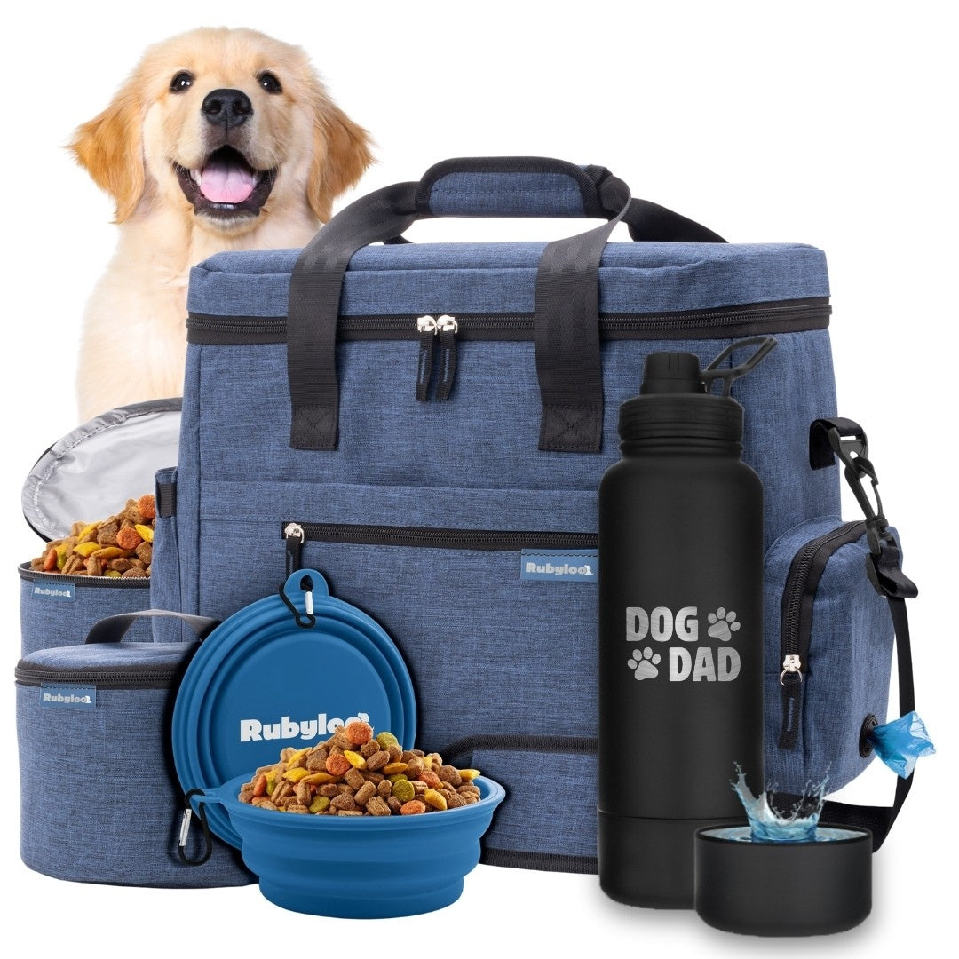Original Doggy Bag™ & Water Bottle with Attached Dog Bowl