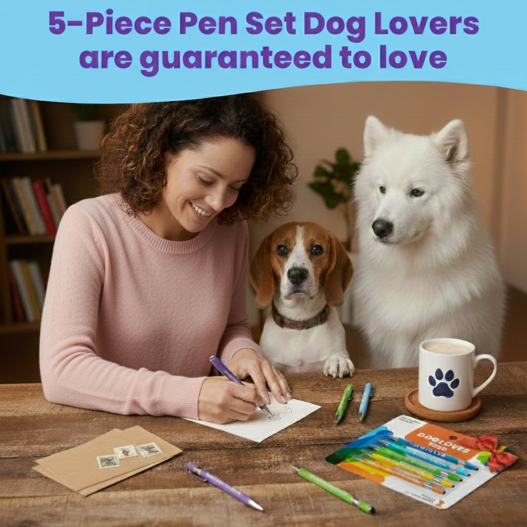 Cat & Dog Lover Pen Set: 1 pc. Cat Lover & 1 pc. Dog Lover