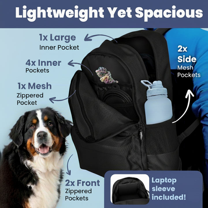 Original Doggy Bag® Backpack & Mini Lint Roller for Pet Hair with 2 Refills