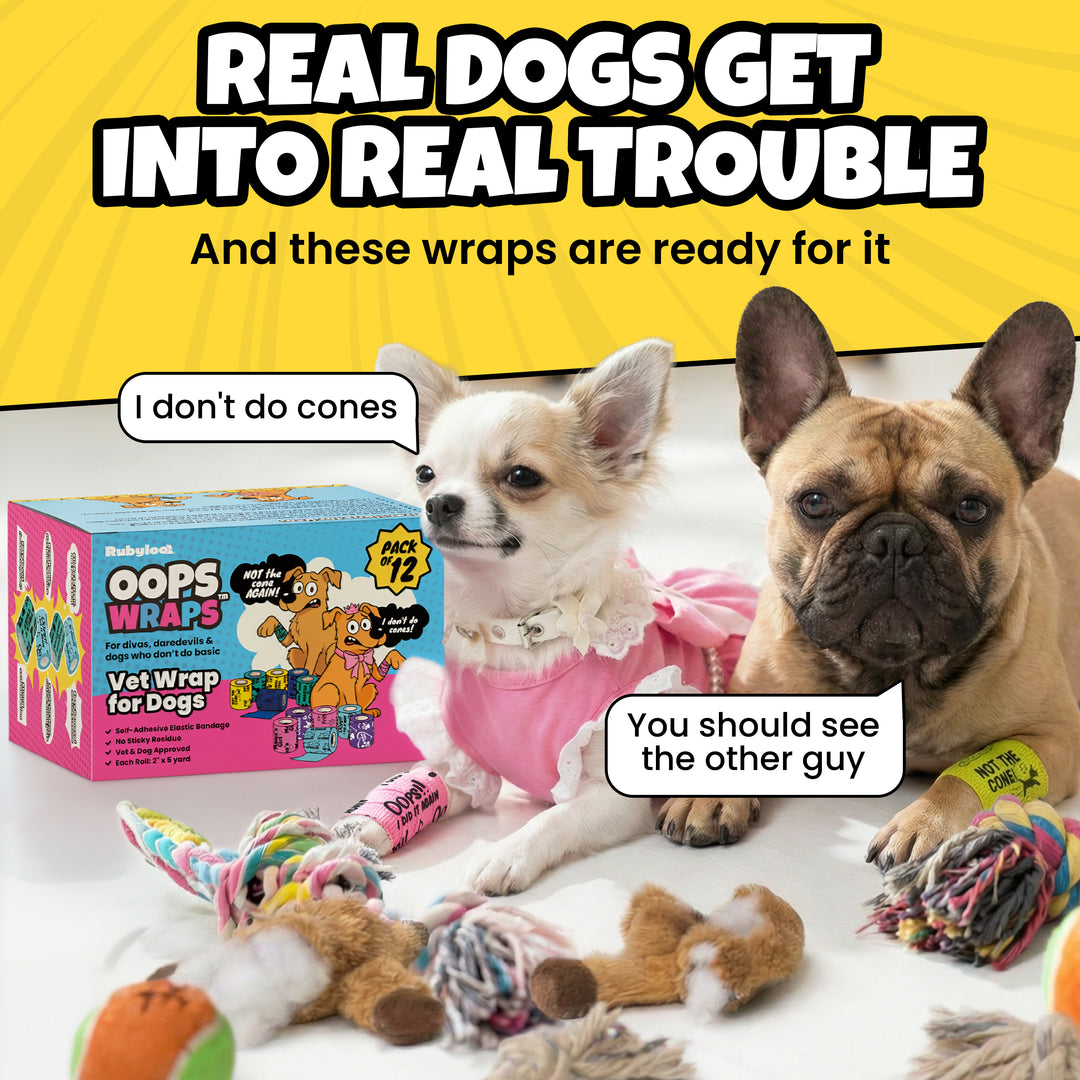 Pet First Aid Kit & Oops Wraps™ Non-Stick Wrap for Dogs