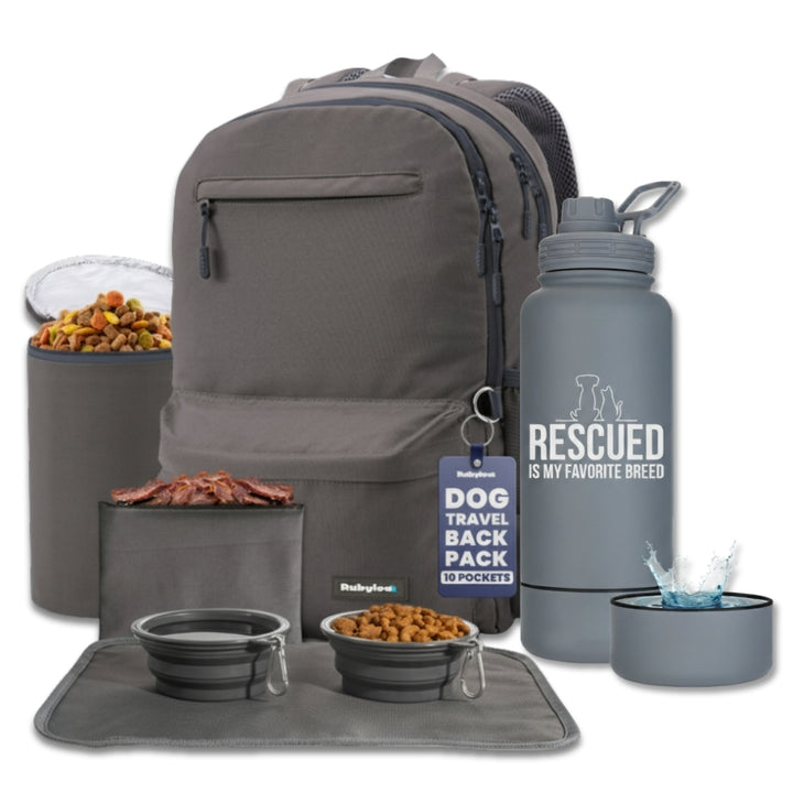 Original Doggy Bag™ Backpack & Water Bottle With Dog Bowl