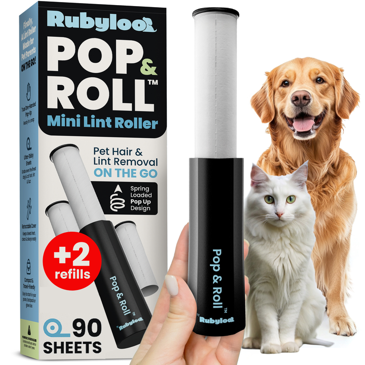 Retractable Mini Lint Roller for Pet Hair with 2 Refills