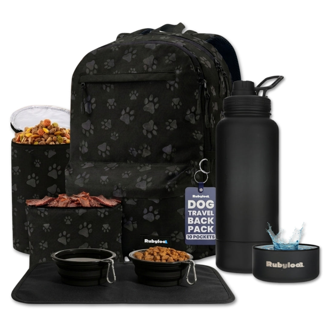 Original Doggy Bag® Backpack & Water Bottle With Dog Bowl