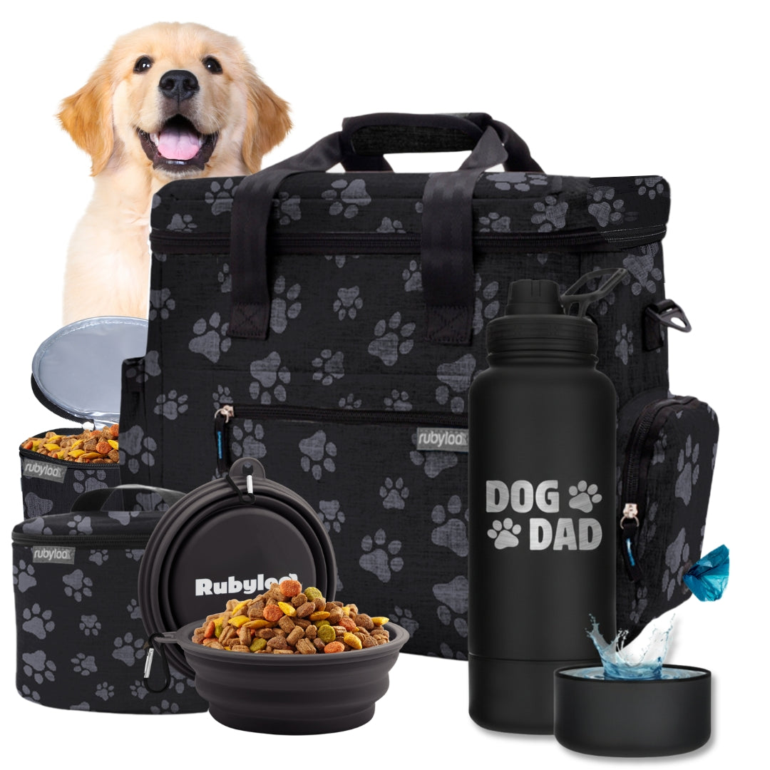 Original Doggy Bag™ & Water Bottle with Attached Dog Bowl